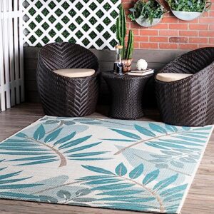 nuloom outdoor trudy area rug, 5x8, turquoise