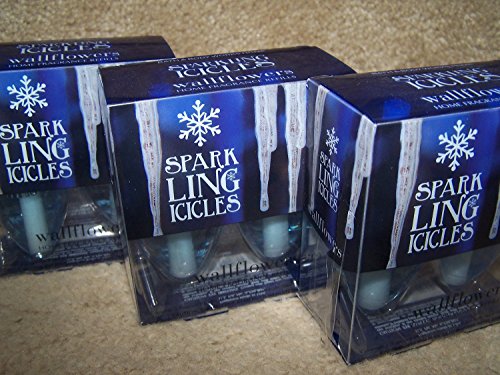 Lot of 3 Bath & Bodyworks Sparkling Icicles Wallflower 2 Pack Home Fragrance Refill Bulbs (6 Bulbs Total) (Scented)