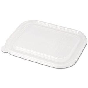 world centric pla lids for trsc60 fiber containers, 7.8 x 10.2 x 0.5, clear, plastic, 400/carton