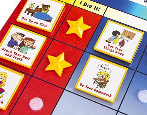 Kenson Kids "I Can Do It My Daily Checklist Incentive Chart- (35 Tasks 5 Blank Tasks) Visual Daily Magnetic Responsibility and Chore Star Chart for Ages 3-10- Daily Planner for Kids 11x 15.5 inch