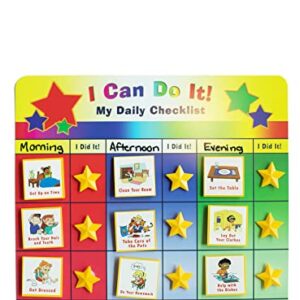 Kenson Kids "I Can Do It My Daily Checklist Incentive Chart- (35 Tasks 5 Blank Tasks) Visual Daily Magnetic Responsibility and Chore Star Chart for Ages 3-10- Daily Planner for Kids 11x 15.5 inch