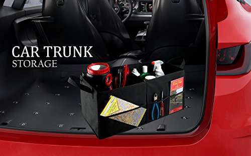 Handy Laundry Fold Away Car Trunk Organizer, Black, 22" x 10" x 11", Non-slip Fastener secures to your trunk and prevents sliding, Prevent items from rolling around or shifting in your trunk
