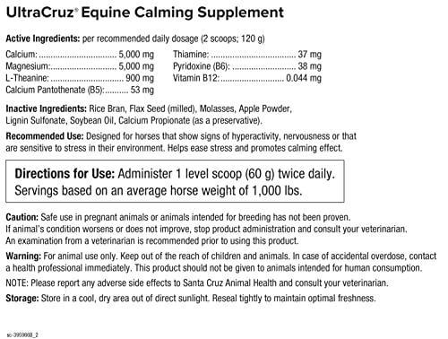 UltraCruz - sc-395986 Equine Calming Supplement for Horses, 6 lb, Pellet (20 Day Supply)