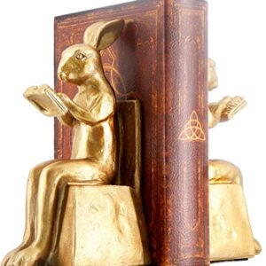 Bellaa 22883 Rabbit Bookends Studious Reading Bunny 7 Inch