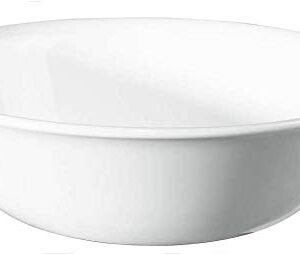 Corelle Vitrelle 38-Piece Service for 12 Dinnerware Set, Triple Layer Glass and Chip Resistant, Lightweight Round Plates and Bowls Set, Winter Frost White