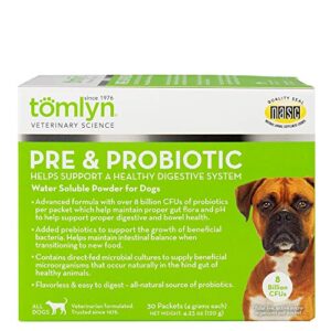 tomlyn pre & probiotic powder for dogs, 30ct
