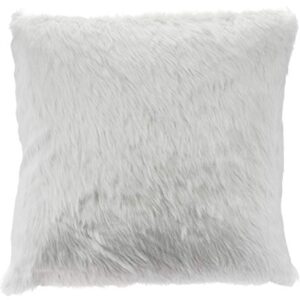 SARO LIFESTYLE Juneau Collection Faux Fur Down Filled Pillow, 20", White