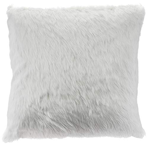 SARO LIFESTYLE Juneau Collection Faux Fur Down Filled Pillow, 20", White