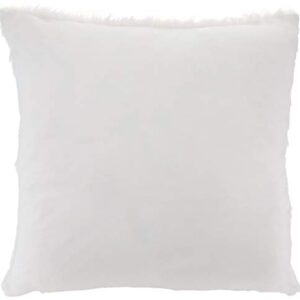 SARO LIFESTYLE Juneau Collection Faux Fur Down Filled Pillow, 20", White