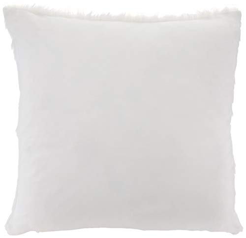 SARO LIFESTYLE Juneau Collection Faux Fur Down Filled Pillow, 20", White