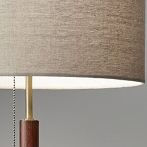 Adesso 3376-15 Hamilton Table Lamp, 26.25 in., 100W Incandescent/26W CFL, Walnut Eucalyptus Wood/Antique Brass, 1 Modern Lamp