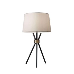 adesso 3834-01 benson 25.5" table lamp, black, smart outlet compatible