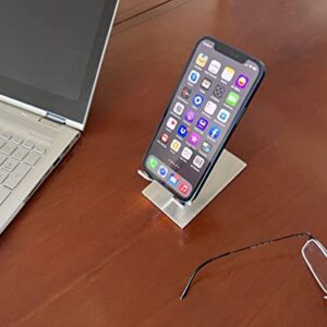 ArtsOnDesk Modern Art Desk iPhone Stand - St204 Stainless Steel Silver Color Patent Registered Specially Designed for Typing Compatible with All iPhones Google Pixel Samsung Mobile Ipad