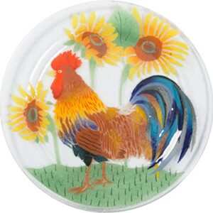 Pavilion- Rooster Sunflower 11" Round Serving Plate