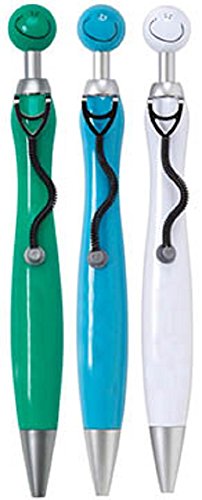 Smiley Stethoscope Ballpoint Ink Pen - Pack of 3