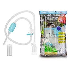 terapump trftcln aquarium gravel cleaner (bpa free) fish tank sand cleaner aquarium gravel cleaner with long nozzle & water flow controller, (10-20 gallon tank)