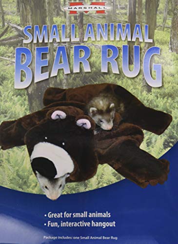 Marshall Small Animal Bear Rug, 24 by 20 Inches, Fleece Bed and Tunnel Toy for Ferrets and Other Small Pets