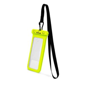 CaliCase Universal Waterproof Floating Phone Pouch - IPX8 Waterproof Floating Phone Case with Lanyard for iPhone X-14/ S20-S23/ Pixel 1-7 - Yellow