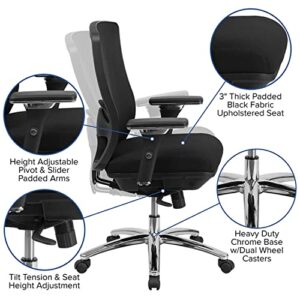 Flash Furniture HERCULES Series 24/7 Intensive Use Big & Tall 350 lb. Rated Black Mesh Multifunction Swivel Ergonomic Office Chair