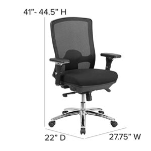 Flash Furniture HERCULES Series 24/7 Intensive Use Big & Tall 350 lb. Rated Black Mesh Multifunction Swivel Ergonomic Office Chair