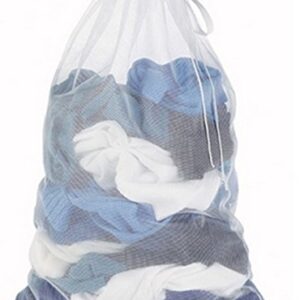 Essentials Large Mesh Laundry Bag with Push Lock Drawstring 36in x 24in