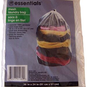 Essentials Large Mesh Laundry Bag with Push Lock Drawstring 36in x 24in