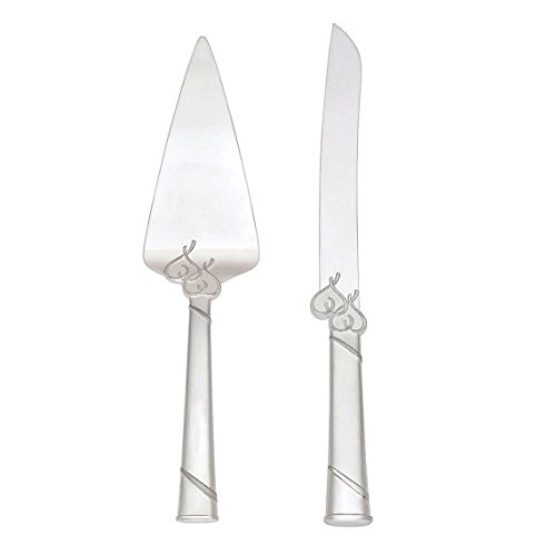 Personalized Locked In Love Double Heart Wedding Cake Knife & Server Engraved Free - Ships from USA