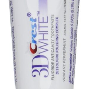 Crest 3D White Brilliance Advanced Whitening Technology Plus Advanced Stain Protection Toothpaste, Vibrant Peppermint, 0.85 Ounce