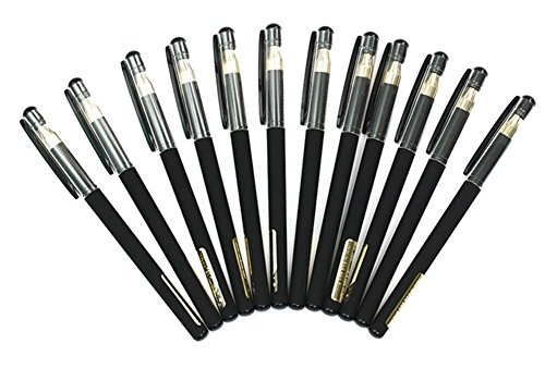 M&G Gel Grip Stick Fine Point Gel Pens, 0.5mm,12 Black Ink Pen