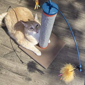 SmartyKat Scratch 'N Spin Carpet Cat Scratching Post with Spinning Wand Toys - Gray, One Size