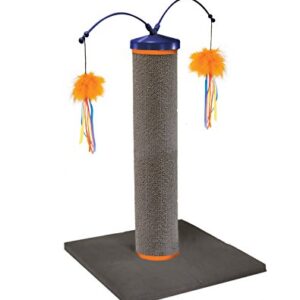 SmartyKat Scratch 'N Spin Carpet Cat Scratching Post with Spinning Wand Toys - Gray, One Size