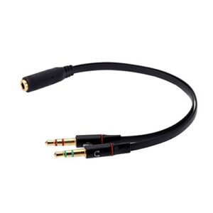 Damomon Black 4 Pin 3.5mm Female To 2 x 3 Pin 3.5mm Male Headset Splitter Adapter