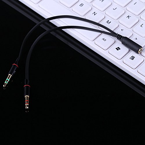 Damomon Black 4 Pin 3.5mm Female To 2 x 3 Pin 3.5mm Male Headset Splitter Adapter