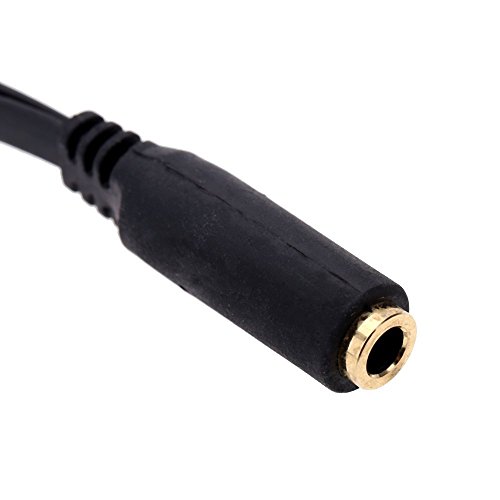 Damomon Black 4 Pin 3.5mm Female To 2 x 3 Pin 3.5mm Male Headset Splitter Adapter