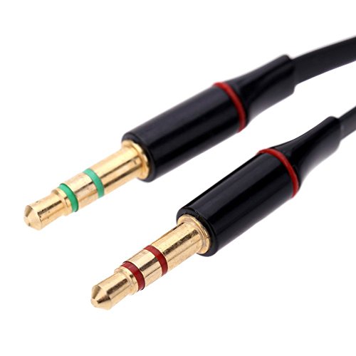 Damomon Black 4 Pin 3.5mm Female To 2 x 3 Pin 3.5mm Male Headset Splitter Adapter