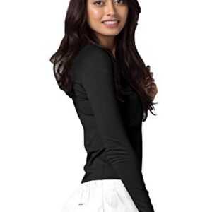 Adar Uniforms Underscrubs for Women, Long Sleeve Underscrub Comfort Tee, 2900, Black, S