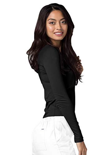 Adar Uniforms Underscrubs for Women, Long Sleeve Underscrub Comfort Tee, 2900, Black, S