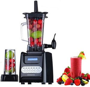 ovente kitchen countertop blender with dispenser stainless steel blade & 1.5l bpa-free portable easy clean jar, 1000 watt base powered electric mixer for smoothie protein shakes, black blh1000b