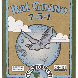 Down to Earth Organic Bat Guano Fertilizer Mix 7-3-1, 4oz
