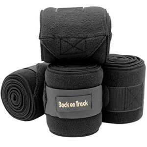 back on track polo leg wraps (fleece) (pair), color: black, size: 7 (20400003)