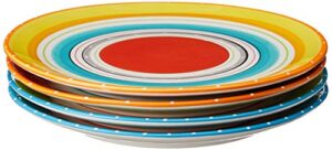 certified international mariachi dinner plates (set of 4), 10.75", multicolor