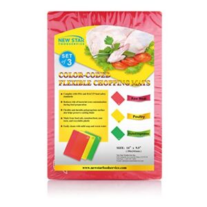 New Star Foodservice 28690 Flexible Cutting Board, 9.5-Inch by 14-Inch, Assorted Colors, Set of 3