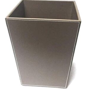 Hospitality Source Brown Leatherette Waste Bin for Home or Office