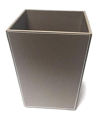 Hospitality Source Brown Leatherette Waste Bin for Home or Office