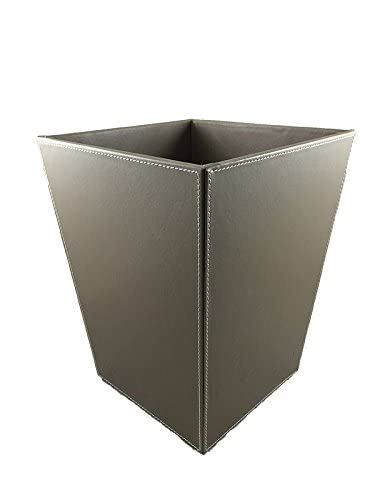 Hospitality Source Brown Leatherette Waste Bin for Home or Office