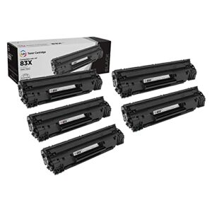 ld products compatible toner cartridge replacement for hp 83x cf283x (black, 5-pack) for use in hp laserjet pro m225dw, m201dw, m225dn, m201dw, m225dn, m225dw, m225nw