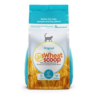 swheat scoop natural wheat cat litter, original, fast clumping with odor neutralizing enzymes, 25 pound bag