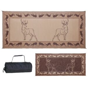 stylish camping pe1 black /brown/beige 8-feet x 18-feet deer mat