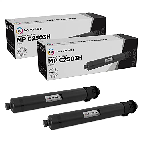 LD Compatible Toner Cartridge Replacement for Ricoh MP C2503H 841918 (Black, 2-Pack)