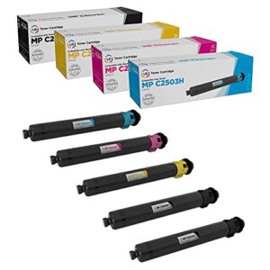 ld compatible toner cartridge replacement for ricoh aficio mp c2003 & mp c2503 (2 black, 1 cyan, 1 magenta, 1 yellow, 5-pack)